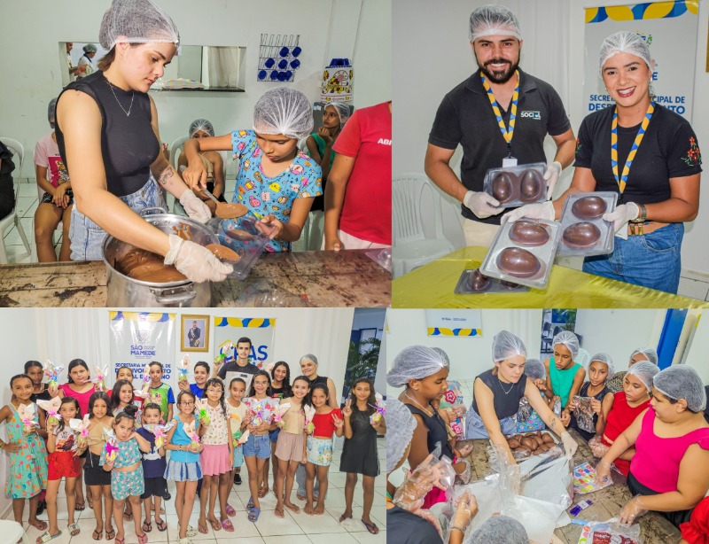 Prefeitura de S�o Mamede promoveu Oficina de Ovos de P�scoa e fortalece v�nculos sociais